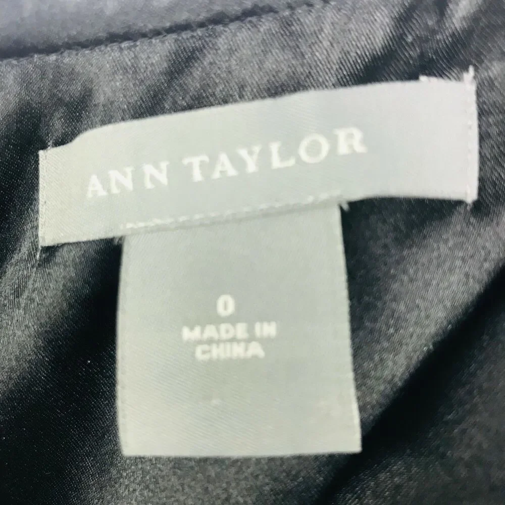 Ann Taylor Skirt Women Size 0 Black A-line Sequin Party Elegant Shiny Dazzling